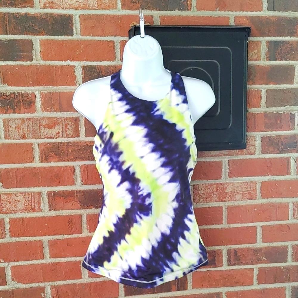 Athleta Tie Dye Underwire Tankini Top Size 34D